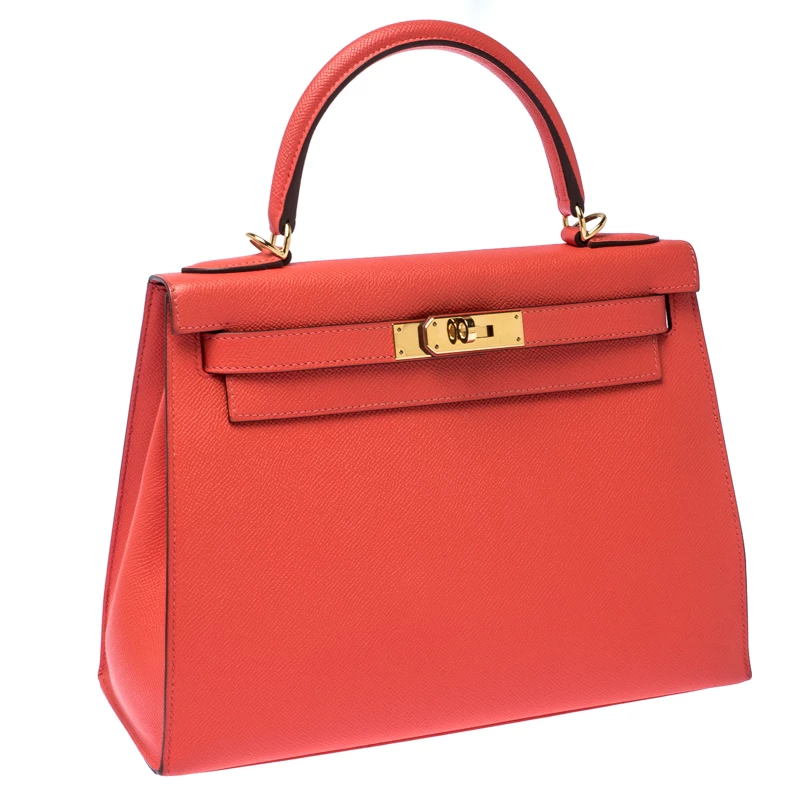 Hermes Rose Jaipur Epsom Leather Gold Hardware Kelly Sellier 28 Bag For Women 5 Hermes Rose Jaipur Epsom Leather Gold Hardware Kelly Sellier 28 Bag For Women - Image 3