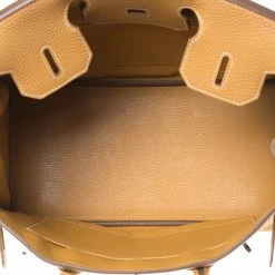 Hermes Moutarde Clemence Leather Palladium Hardware Birkin 25 Bag For Women -Deals Hermes Store luxury women hermes used handbags p232954 005