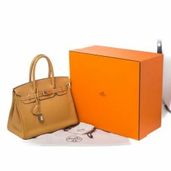 Hermes Moutarde Clemence Leather Palladium Hardware Birkin 25 Bag For Women -Deals Hermes Store luxury women hermes used handbags p232954 007