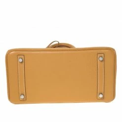 Hermes Moutarde Clemence Leather Palladium Hardware Birkin 25 Bag For Women -Deals Hermes Store luxury women hermes used handbags p232954 014