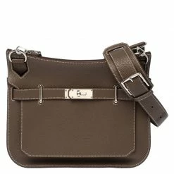 Hermes Etain Clemence Leather Jypsiere 31 Bag For Women