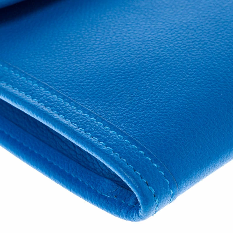 Hermes Blue Brighton Swift Leather Elan 29 Jige Clutch For Women 13 Hermes Blue Brighton Swift Leather Elan 29 Jige Clutch For Women - Image 11