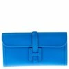 Hermes Blue Brighton Swift Leather Elan 29 Jige Clutch For Women