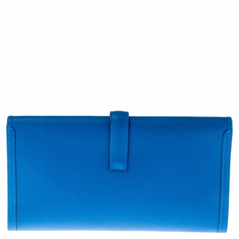 Hermes Blue Brighton Swift Leather Elan 29 Jige Clutch For Women 6 Hermes Blue Brighton Swift Leather Elan 29 Jige Clutch For Women - Image 4