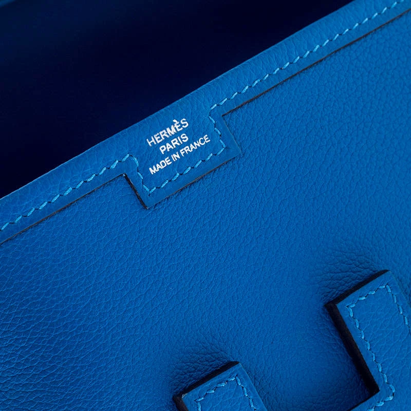 Hermes Blue Brighton Swift Leather Elan 29 Jige Clutch For Women 11 Hermes Blue Brighton Swift Leather Elan 29 Jige Clutch For Women - Image 9