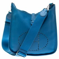 Hermes Azur Epsom Leather Evelyne III PM Bag For Women
