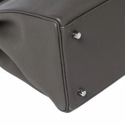 Hermes Etain Clemence Leather Palladium Hardware Kelly Retourne 40 Bag For Women -Deals Hermes Store luxury women hermes used handbags p239857 001