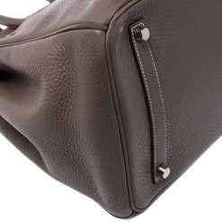 Hermes Taupe Grey Clemence Leather Palladium Hardware Birkin 35 Bag For Women -Deals Hermes Store luxury women hermes used handbags p241745 003