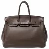 Hermes Taupe Grey Clemence Leather Palladium Hardware Birkin 35 Bag For Women -Deals Hermes Store luxury women hermes used handbags p241745 005