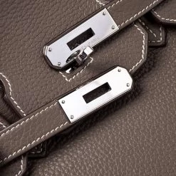 Hermes Taupe Grey Clemence Leather Palladium Hardware Birkin 35 Bag For Women -Deals Hermes Store luxury women hermes used handbags p241745 008