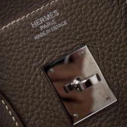 Hermes Taupe Grey Clemence Leather Palladium Hardware Birkin 35 Bag For Women -Deals Hermes Store luxury women hermes used handbags p241745 010