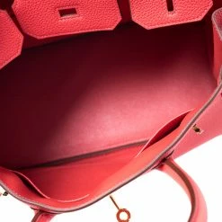 Hermes Rouge Pivoine Togo Leather Gold Hardware Birkin 30 Bag For Women -Deals Hermes Store luxury women hermes used handbags p242840 004