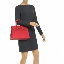 Hermes Rouge Pivoine Togo Leather Gold Hardware Birkin 30 Bag For Women -Deals Hermes Store luxury women hermes used handbags p242840 014