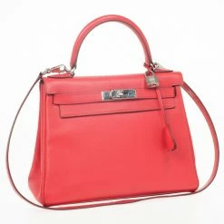 Hermes Rouge Vermillion Kelly 28 For Women -Deals Hermes Store luxury women hermes used handbags p24290 003