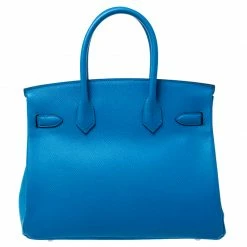 Hermes Hermès Bleu Zanzibar Epsom Leather Palladium Hardware Birkin 30 Bag For Women -Deals Hermes Store luxury women hermes used handbags p243113 007
