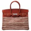Hermes Birkin Brique Vibrato And Calf Box Leather Palladium Hardware Birkin 35 Bag For Women -Deals Hermes Store luxury women hermes used handbags p243375 010