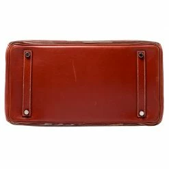 Hermes Birkin Brique Vibrato And Calf Box Leather Palladium Hardware Birkin 35 Bag For Women -Deals Hermes Store luxury women hermes used handbags p243375 013