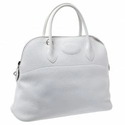 Hermes White Togo Leather Palladium Hardware Bolide 35 Bag For Women -Deals Hermes Store luxury women hermes used handbags p245302 009