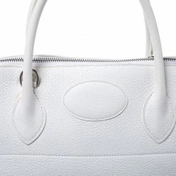 Hermes White Togo Leather Palladium Hardware Bolide 35 Bag For Women -Deals Hermes Store luxury women hermes used handbags p245302 010