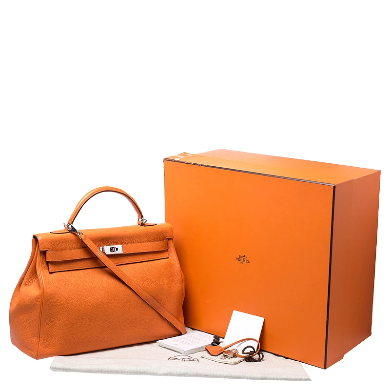 Hermes Bougainvillier Clemence Leather Palladium Hardware Kelly Retourne 40 Bag For Women 13 Hermes Bougainvillier Clemence Leather Palladium Hardware Kelly Retourne 40 Bag For Women - Image 11