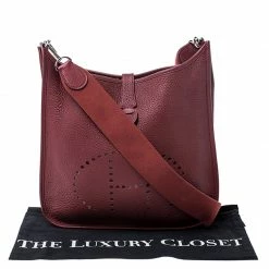 Hermes Bois De Rose Clemence Leather Evelyne III GM Bag For Women -Deals Hermes Store luxury women hermes used handbags p247622 006