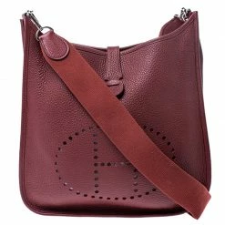 Hermes Bois De Rose Clemence Leather Evelyne III GM Bag For Women