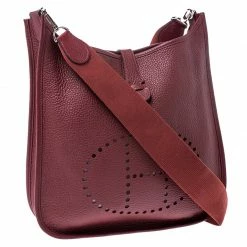 Hermes Bois De Rose Clemence Leather Evelyne III GM Bag For Women -Deals Hermes Store luxury women hermes used handbags p247622 011