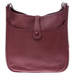 Hermes Bois De Rose Clemence Leather Evelyne III GM Bag For Women -Deals Hermes Store luxury women hermes used handbags p247622 012