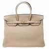 Hermes Trench Togo Leather Gold Hardware Birkin 35 Bag For Women