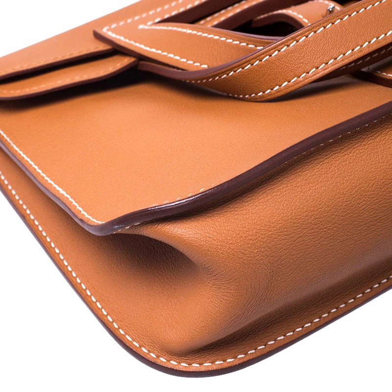 Hermes Brown Swift Leather Mini Halzan Bag For Women 13 Hermes Brown Swift Leather Mini Halzan Bag For Women - Image 11