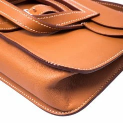 Hermes Brown Swift Leather Mini Halzan Bag For Women 25 Hermes Brown Swift Leather Mini Halzan Bag For Women -Deals Hermes Store luxury women hermes used handbags p248099 004