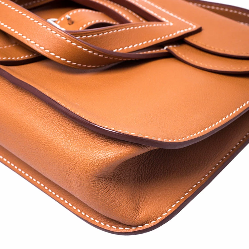 Hermes Brown Swift Leather Mini Halzan Bag For Women 14 Hermes Brown Swift Leather Mini Halzan Bag For Women - Image 12