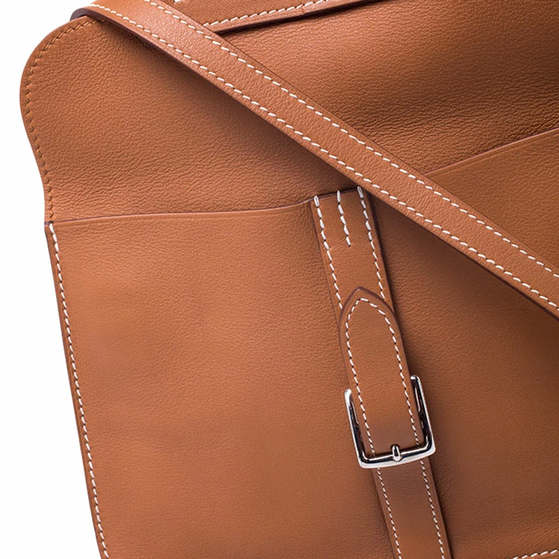 Hermes Brown Swift Leather Mini Halzan Bag For Women 7 Hermes Brown Swift Leather Mini Halzan Bag For Women - Image 5