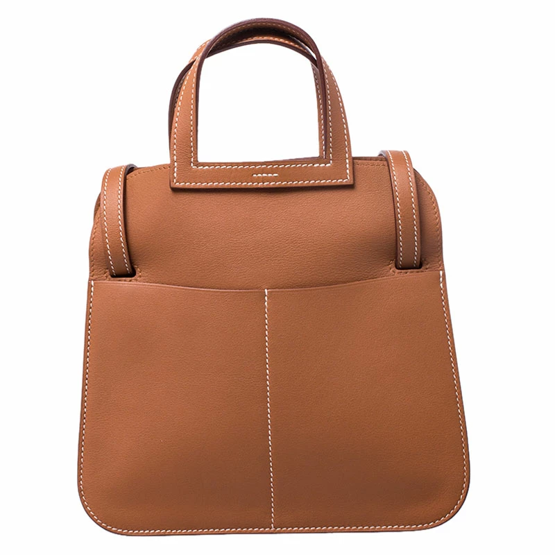 Hermes Brown Swift Leather Mini Halzan Bag For Women 6 Hermes Brown Swift Leather Mini Halzan Bag For Women - Image 4