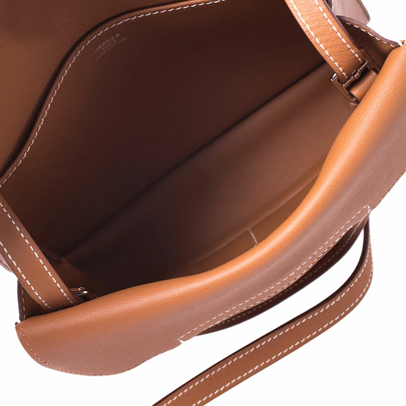 Hermes Brown Swift Leather Mini Halzan Bag For Women 9 Hermes Brown Swift Leather Mini Halzan Bag For Women - Image 7
