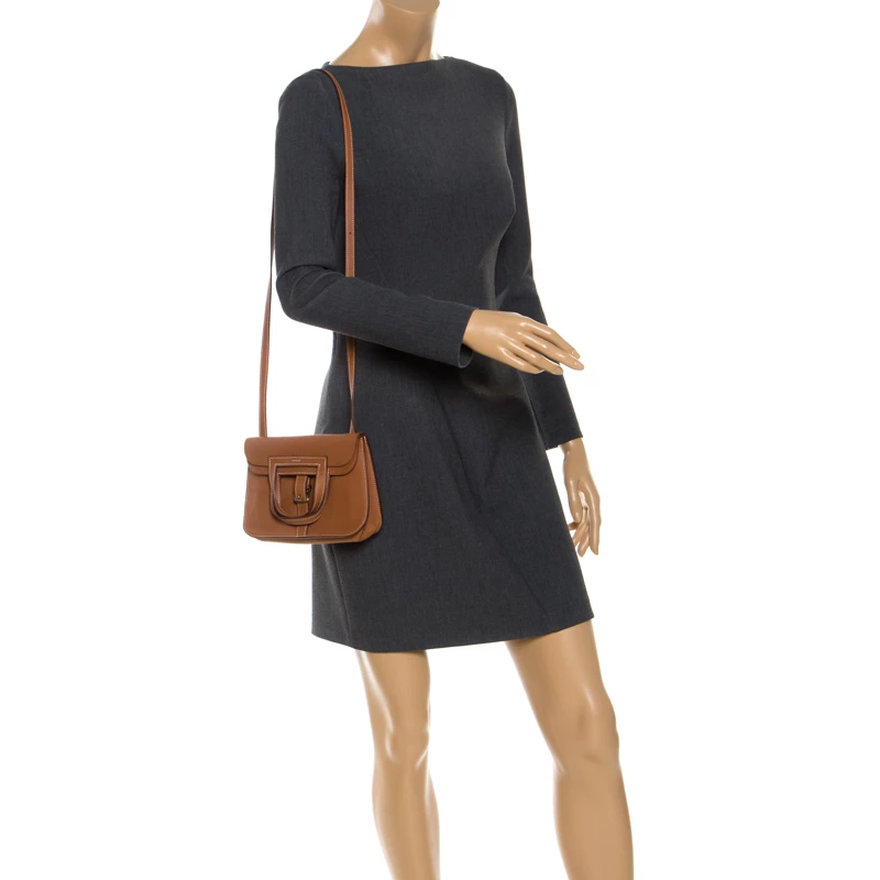 Hermes Brown Swift Leather Mini Halzan Bag For Women 4 Hermes Brown Swift Leather Mini Halzan Bag For Women - Image 2