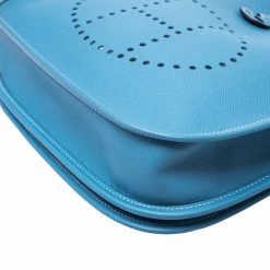 Hermes Blue Lagon Epsom Leather Evelyne III PM Bag For Women -Deals Hermes Store luxury women hermes used handbags p248816 002