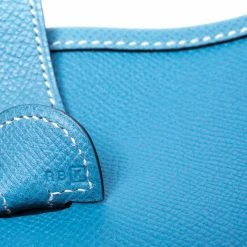 Hermes Blue Lagon Epsom Leather Evelyne III PM Bag For Women -Deals Hermes Store luxury women hermes used handbags p248816 004