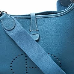 Hermes Blue Lagon Epsom Leather Evelyne III PM Bag For Women -Deals Hermes Store luxury women hermes used handbags p248816 009