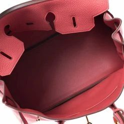 Hermes Bougainvillier Clemence Leather Gold Hardware Birkin 35 Bag For Women -Deals Hermes Store luxury women hermes used handbags p251568 014