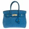 Hermes Hermès Mykonos Blue Ostrich Gold Hardware Birkin 30 Bag For Women 1 Hermes Hermès Mykonos Blue Ostrich Gold Hardware Birkin 30 Bag For Women -Deals Hermes Store luxury women hermes used handbags p252382 003