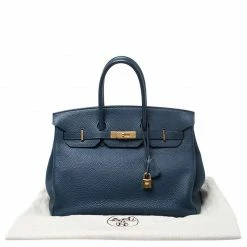 Hermes Blue De Malte Togo Leather Gold Hardware Birkin 35 Bag For Women -Deals Hermes Store luxury women hermes used handbags p252393 004