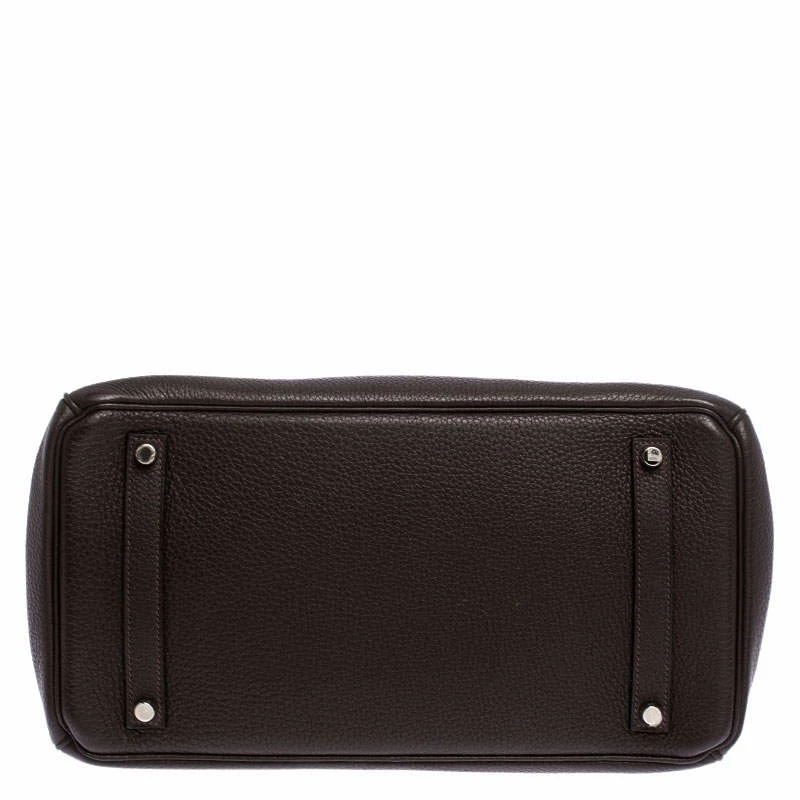 Hermes Ebene Togo Leather Palladium Hardware Birkin 35 Bag For Women 8 Hermes Ebene Togo Leather Palladium Hardware Birkin 35 Bag For Women - Image 6