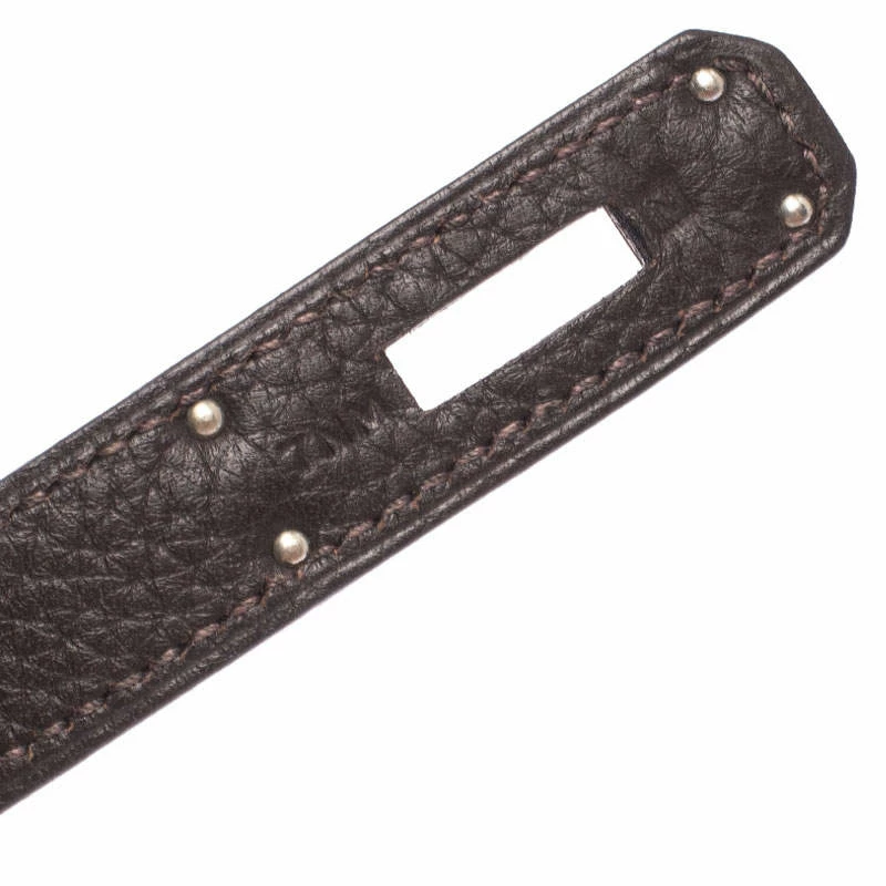 Hermes Ebene Togo Leather Palladium Hardware Birkin 35 Bag For Women 10 Hermes Ebene Togo Leather Palladium Hardware Birkin 35 Bag For Women - Image 8