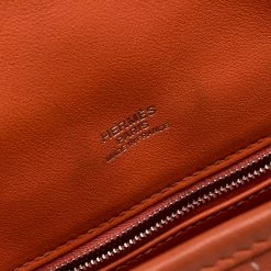 Hermes Orange Leather Palladium Hardware Berline Bag For Women 21 Hermes Orange Leather Palladium Hardware Berline Bag For Women -Deals Hermes Store luxury women hermes used handbags p253331 009