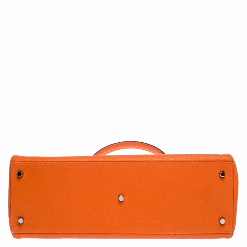 Hermes Bougainvillier Clemence Leather Palladium Hardware Shoulder Kelly 40 Bag For Women 8 Hermes Bougainvillier Clemence Leather Palladium Hardware Shoulder Kelly 40 Bag For Women - Image 6