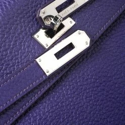 Hermes Ultraviolet Clemence Leather Palladium Hardware Kelly Retourne 35 Bag For Women -Deals Hermes Store luxury women hermes used handbags p253723 006