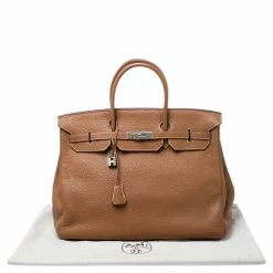 Hermes Gold Clemence Leather Palladium Hardware Birkin 40 Bag For Women -Deals Hermes Store luxury women hermes used handbags p253730 004