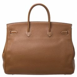 Hermes Gold Clemence Leather Palladium Hardware Birkin 40 Bag For Women -Deals Hermes Store luxury women hermes used handbags p253730 005