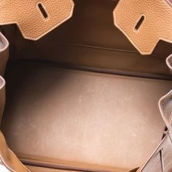 Hermes Gold Clemence Leather Palladium Hardware Birkin 40 Bag For Women -Deals Hermes Store luxury women hermes used handbags p253730 013